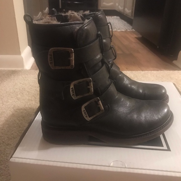 Frye Valerie shearling strappy Boots